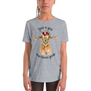Just a Girl Who Loves Goats Youth Short Sleeve T-Shirt