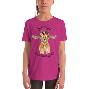 Just a Girl Who Loves Goats Youth Short Sleeve T-Shirt