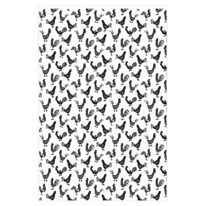 Repeating Roosters Chicken Print Wrapping Paper