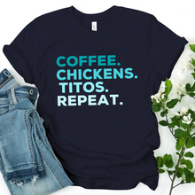 Load image into Gallery viewer, Coffee Chickens Titos Repeat Short-Sleeve Unisex T-Shirt

