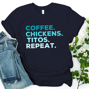 Coffee Chickens Titos Repeat Short-Sleeve Unisex T-Shirt