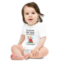 Load image into Gallery viewer, I&#39;m Proof My Dad Isn&#39;t Always in the Barn Toddler Short Sleeve Bodysuit
