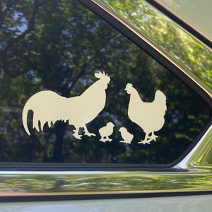 Chicken Family Car Decal