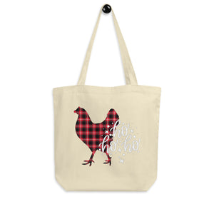 Ho Ho Ho Christmas Chicken Organic Canvas Tote Bag