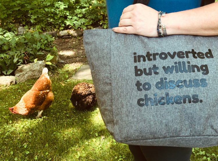 Introvert Zippered Tote Bag