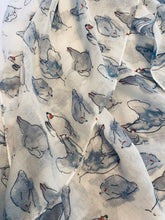 Load image into Gallery viewer, Watercolor Hen Print Scarf/Shawl

