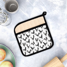 Load image into Gallery viewer, Repeating Roosters Pot Holder with Pocket
