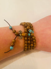 Load image into Gallery viewer, Wood, Turquoise Beaded Stretch Bracelet or Necklace
