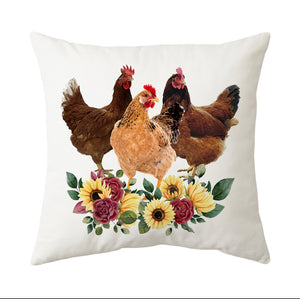 Three Hens Pillow Cover