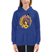 Load image into Gallery viewer, Horse with Flowers (no text) Kids Hoodie
