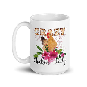 Crazy Chicken Lady Floral Mug
