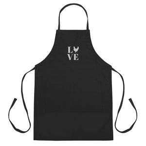 Chicken Love Embroidered Apron