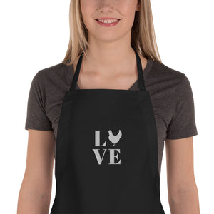 Chicken Love Embroidered Apron