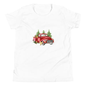 Holiday Red Truck Youth Short Sleeve T-Shirt