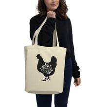 Load image into Gallery viewer, Floral Hen Eco Tote Bag
