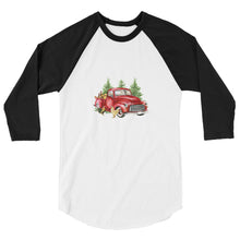 Load image into Gallery viewer, Holiday Red Truck 3/4 Sleeve Raglan Shirt
