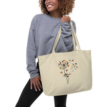 Load image into Gallery viewer, Chicken Dandelion large organic tote bag
