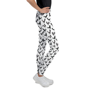Repeating Roosters Youth Leggings, size 8-20