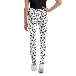 Repeating Roosters Youth Leggings, size 8-20