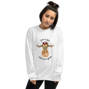 Just a Girl Who Loves Goats Unisex Sweatshirt