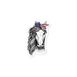 Patriotic Horse Bubble-Free Stickers