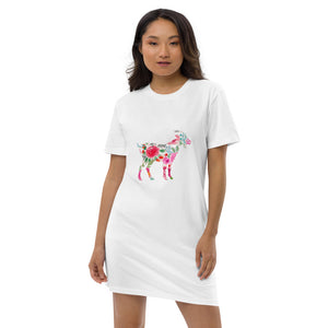 Floral Goat Ladies Organic Cotton Sleep Shirt