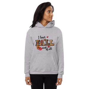 I Love Fall Most of All Unisex Fleece Hoodie
