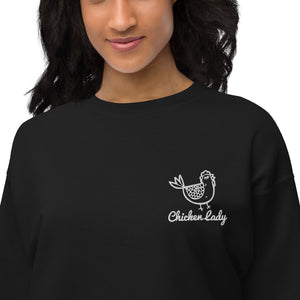 Chicken Lady Embroidered Unisex Fleece Sweatshirt