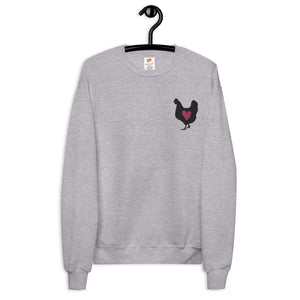 Chicken Love Embroidered Unisex Fleece Sweatshirt