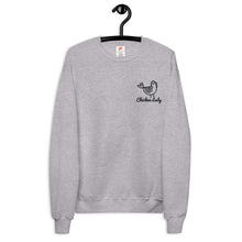 Load image into Gallery viewer, Chicken Lady Embroidered Unisex Fleece Sweatshirt
