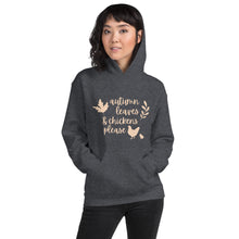 Load image into Gallery viewer, Autumn Leaves &amp; Chickens Please Unisex Hoodie
