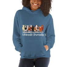 Load image into Gallery viewer, Celebrate Diversity Cows Unisex Hoodie
