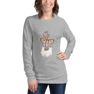 Chicken with Glasses Unisex Long Sleeve Tee