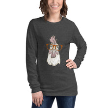 Load image into Gallery viewer, Chicken with Glasses Unisex Long Sleeve Tee
