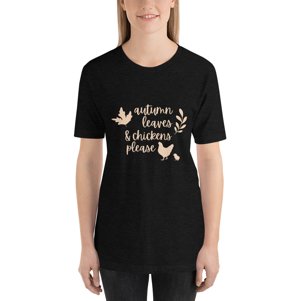 Autumn Leaves & Chickens Please Short-Sleeve Unisex T-Shirt