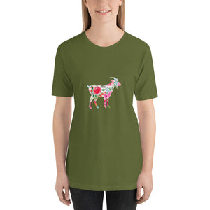 Floral Goat Short-Sleeve Unisex T-Shirt