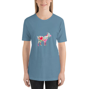 Floral Goat Short-Sleeve Unisex T-Shirt