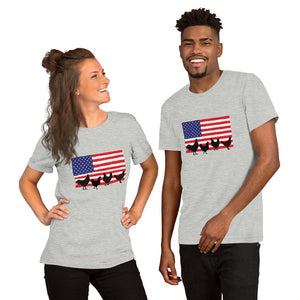 Chickens and Flag Short-Sleeve Unisex T-Shirt