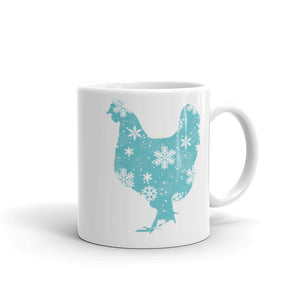 Chicken Silhouette Snowflakes Mug