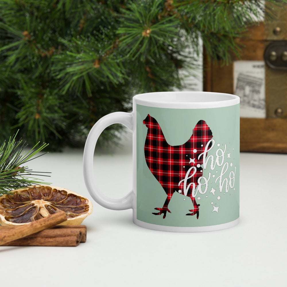 Ho Ho Ho Christmas Chicken Ceramic Mug