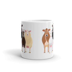 Cow Goat Sheep Lineup Mug