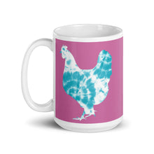 Load image into Gallery viewer, Chicken Silhouette Tie Dye Blue Mug
