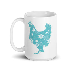 Chicken Silhouette Snowflakes Mug