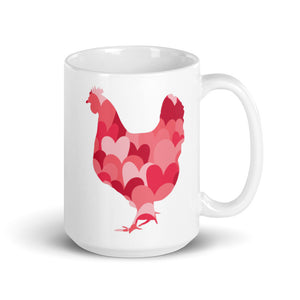 Chicken Silhouette Hearts Mug
