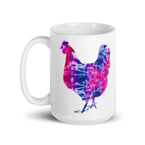 Chicken Silhouette Tie Dye Pink Mug