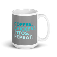 Load image into Gallery viewer, Coffee Chickens Titos Repeat Ceramic Mug

