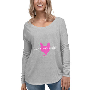 J'aime Mes Poules Ladies' Long Sleeve Tee