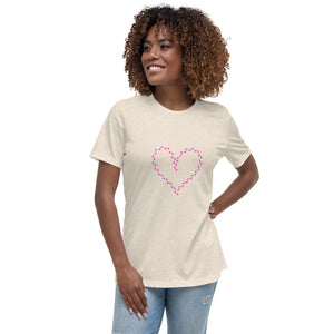 Chicken Footprint Heart Women's Relaxed T-Shirt