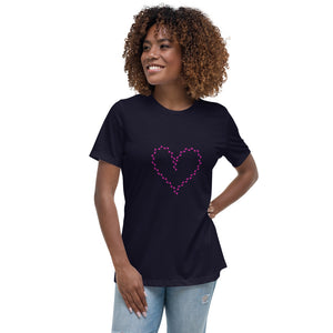 Chicken Footprint Heart Women's Relaxed T-Shirt